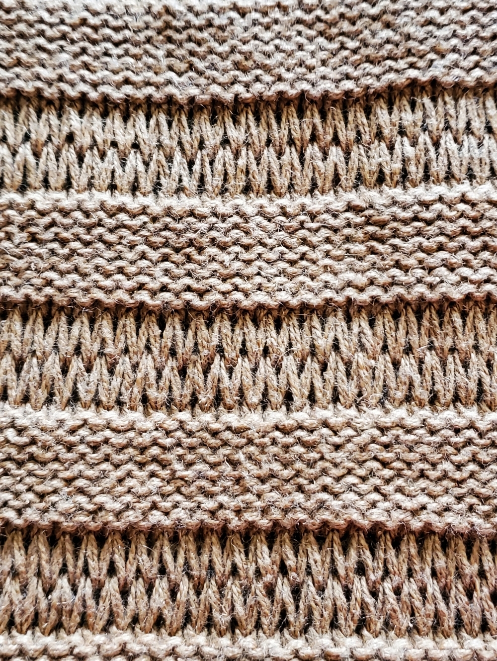 Guide Series Toffee Brown Knit Short Sleeve Top Crochet Neck - Picture 10 of 11